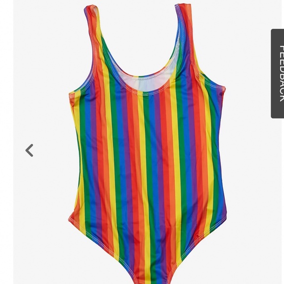 Hot Topic Pants - Hot topic bodysuit tank striped rainbow colors L